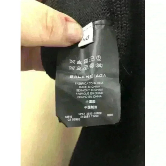 Balenciaga Knit Wool Women's Size 40 Black Long Sleeve Sweater Twist Collar - Picture 7 of 10